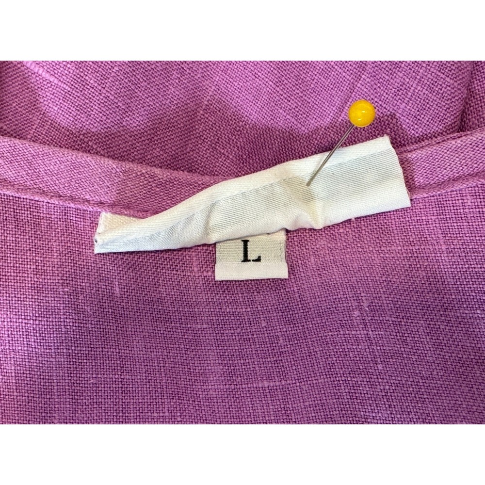 Bryn Walker Linen Marina Dress Women L EUC Oversized Lagenlook Relaxed Pockets - Picture 5 of 14
